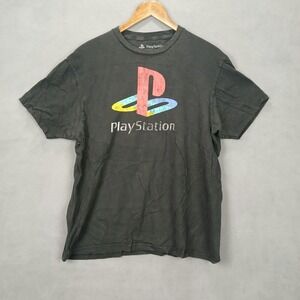 Playstation Ripple Junction T Shirt‎ Mens Large Black Graphic Print Crew Neck